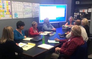 Lee County Schools staff and Kathryn LeRoy, senior adviser for APQC Education, discuss the district's examination of its instructional programs.