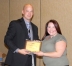KAHPERD President Jamie Sparks congratulates Jennifer Costanzo, who was named the KAHPERD College Health Student of the year. Submitted photo by Jess Lawrence of Carin Guidance