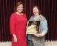 Murray-Calloway County Playhouse in the Park was recognized as a co-winner of the 2016 Dr. Samuel Robinson Award by the Kentucky Board of Education at the board’s February meeting. Receiving the award were Holly Bloodworth, left, director of the playhouse’s Penguin Project; and Lisa Cope, executive director of the playhouse. Photo by Mike Marsee, Feb. 3, 2016