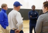 Paralympic athlete Lex Gillette talks with participants at Adaptive Sports and Curriculum for Physical Education professional development about how important it was that his P.E. teachers included him in class despite his blindness. Photo by Amy Wallot, Feb. 25, 2015