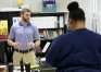 Sawyer Donohoo teaches social studies at the Calloway County Alternative Education Center.  Photo by Amy Wallot, May 12, 2015
