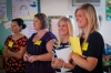 A group of Boone County teachers visits a classroom at Grandview Elementary (Bellevue Independent) to study teaching techniques from the Public Education & Business Coalition. The district has incorporated those techniques into what it has dubbed the Bellevue Classroom. Photo by Bobby Ellis; Nov. 2, 2016