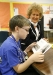 Fifth-grade student Jacob Williams reads with