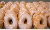 Glazed doughnuts sit on a tray at Metcalfe County High School's Old School Café. Photo by Bobby Ellis, May 24, 2017