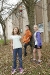 Fifth-grade students Faith Lewis, Harmon Clark and Makenna Falor stand with their squirrel-proof bird feeder they built in Rebecca Logan's STEM class at Elkhorn Elementary School (Franklin County). Photo by Amy Wallot. Nov. 9, 2011