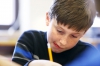 Case Grillot measures angles during Katie Huber's 5th-grade class ay Johnson Elementary School (Ft. Thomas Independent).Photo by Amy Wallot, Oct. 21, 2014