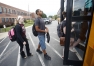 Students get on the bus at Eminence High School (Eminence Independent) that will take them to Bellarmine University for classes. Photo by Amy Wallot, Sept. 13, 2012