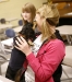 Riley licks junior Elizabeth Skinner during Brittany Brammeier\'s Advanced Animal Science class at Lone Oak High School (McCracken County) Jan. 7, 2011. Riley, wearing an FFA shirt Brammeier made, belongs to the teacher and comes to class every day. Photo by Amy Wallot