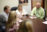 McCreary Central High School (McCreary County) Principal Sharon Privett and Assistant Principal Rick Kenney discuss the results of the TELL survey with members of the school's leadership team. Photo by Amy Wallot, May 20, 2015