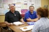 Joe Waters, Mark Johnson and Benji Burchett have lunch in the teachers lounge at McCreary Central High School (McCreary County). Photo by Amy Wallot, May 20, 2015