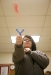 Junior Tiffany Lyons launches an alien sling shot during Michael Barker\'s Honors Physics class at Newport High School (Newport Ind.). Photo by Amy Wallot, Feb. 9, 2012