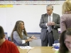 Fourth-grade teacher Lynn Cloyd speaks with Education Commissioner Terry Holliday at North Middletown Elementary School (Bourbon County), a Blue Ribbon School, Oct. 20, 2011. Photo by Amy Wallot