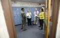 Language arts teacher Matt French, science teacher Theresa Murphy, social studies teacher Ron Adkisson and mathematics teacher Jenn Crase, all members of the 8th-grade Voyager teaching team, meet briefly before class at South Oldham Middle School (Oldham County) Feb. 7, 2011. Crase is a recipient of the Presidential Award for Excellence in Mathematics and Science Teaching. Photo by Amy Wallot