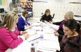 Knox County Director of Districtwide Programs Melissa Evans, center, meets with the 5th- and 6th-grade professional learning community at Jesse D. Lay Elementary School (Knox County) Feb. 8, 2011. Photo by Amy Wallot