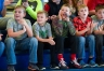 A group of students cheers on their classmates during a game of noonball at Poage Elementary School (Ashland Independent). The cheers are usually loudest for special-needs students playing the game. Photo by Bobby Ellis, Nov. 29, 2016