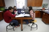 Seniors Michael Harman, Amber Chesnut and Ashley Hollin research volcanoes.  Photo by Amy Wallot, April 9, 2015