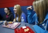 Freshmen Abby Wilson, Marissia Roark and Caitlin Hatfield have lunch together at Russell County High School. Photo by Amy Wallot, Jan. 14, 2013