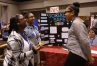 Christian County Middle School 8th-grade students Daijah Leavell, Dakijah Walton and Jurnee Tandy practice their presentation for their project on how to stay safe on social media. Photo by Amy Wallot, March 26, 2015