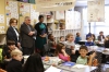 Jefferson County Public Schools Superintendent Donna Hargens, Commissioner Terry Holliday and Stopher Elementary Principal Brigitte Owens tour classrooms.  Photo by Amy Wallot, Jan. 28, 2015