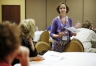 Lincoln County High School teacher Joanna Stevens shares activities that she uses to engage her students in math during the 3rd annual Let's TALK conference. Photo by Amy Wallot, June 15, 2015