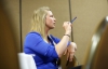 Jennifer Collins, a teacher at Ockerman Middle School (Boone County), offers activity suggestions during Joanna Stevens presentation.  Photo by Amy Wallot, June 15, 2015
