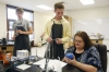 Simone Parker helps seniors Caleb McIntosh and Seth McNichols during her AP Chemistry class at Trigg County High School. Photo by Amy Wallot, Oct. 15, 2013