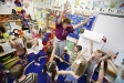 Unis Broyles leads her preschool class in movement at Oak Grove Elementary School (Whitley County) Sept. 21, 2010. Photo by Amy Wallot