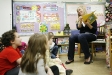 Laine Evans reads Bunny Cakes by Rosemary Wells to her kindergarten class before recess at McNeill Elementary School (Warren County). Photo by Amy Wallot, Feb. 24, 2012