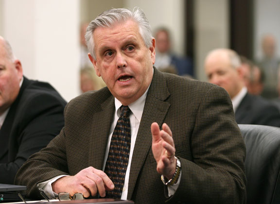Commissioner Terry Holliday testifies to the House Education Committee in support of the Graduation Bill and in support of no cuts to education funding in 2012 at the Capitol annex building March 15, 2011 in Frankfort. Photo by Amy Wallot