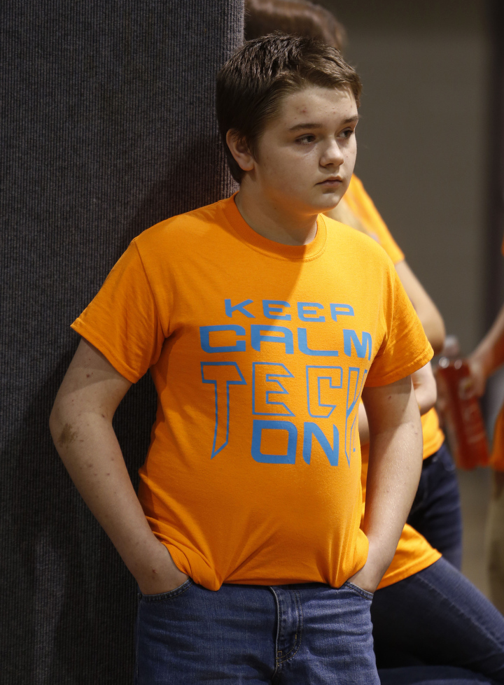 Jon Kingery, an 8th-grade student at Butler County Middle School sports his STLP team shirt. Photo by Amy Wallot, April 22, 2014