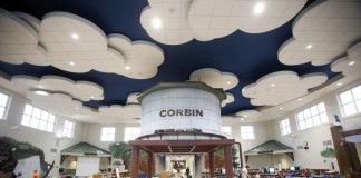 Corbin Primary School (Corbin Independent) was designed so that all of the hallways would flow through the library, making the library the hub of the school. Photo by Amy Wallot, Dec. 2, 2014