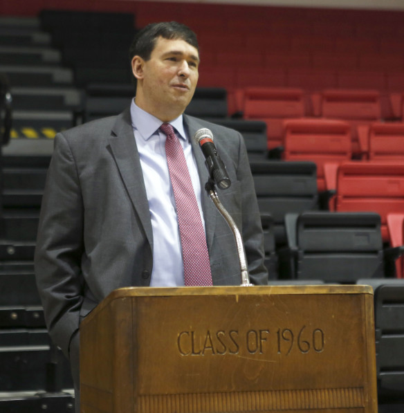 The community is clearly behind Falcon Academy. At a luncheon thanking the more than 65 sponsors, Four Rivers Scholarship Foundation founder Robbie Rudolph said, “We’ve changed the culture, we’ve created hope that all our students can go to college.” Education Commissioner Stephen Pruitt said the Falcon Academy is a model for the rest of the state and the nation. Photo by Becky Blessing, Feb. 4, 2016