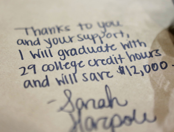 The Falcon Academy gives students a head start on their postsecondary education while saving them money. What makes this dual credit opportunity unique is that it doesn’t cost students a penny. In addition to no-cost tuition that is offered as a result of the community’s support, the Hickman County Board of Education pays for the full expense of textbooks for students enrolled in the academy. Photo by Becky Blessing, Feb. 4, 2016