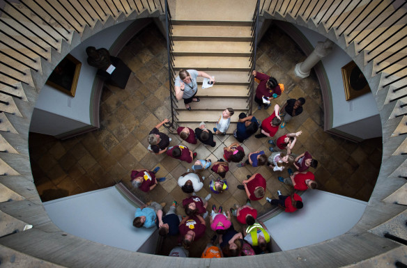 Students from Johnsontown Road Elementary are given a tour of the Old Capitol during a field trip to Frankfort. Photo by Bobby Ellis, April 19, 2016