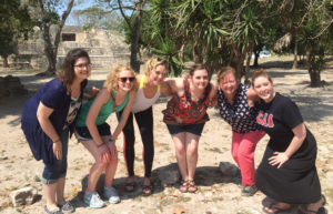 Preservice teacher from Murray State University completed student teaching in Belize. Participating in the International Teaching Experience were, from left, Peyton Smith, Emily Bruns, Tyla Bailey, Laura Cobb and far right, Gabrielle Wibbenmeyer. Also teaching in Belize was, second from right, Holly Bloodworth, co-director of the Kentucky Reading Project at Murray State. Photo courtesy of Bonnie Higginson 