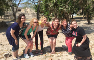 Preservice teacher from Murray State University completed student teaching in Belize. Participating in the International Teaching Experience were, from left, Peyton Smith, Emily Bruns, Tyla Bailey, Laura Cobb and far right, Gabrielle Wibbenmeyer. Also teaching in Belize was, second from right, Holly Bloodworth, co-director of the Kentucky Reading Project at Murray State. Photo courtesy of Bonnie Higginson