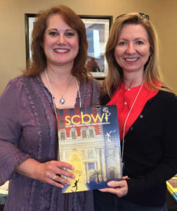 Kentucky Department of Education library media/textbooks consultant Kathy Mansfield, left, and Dorie Raybuck, East Jessamine Middle School's library media specialist, recently received the chance to attend the annual Society of Children’s Book Writers and Illustrators Midsouth Conference in Franklin, Tenn. Photo submitted by Kathy Mansfield