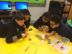 Fourth-grade students at Alex R. Kennedy Elementary School (Jefferson County) become electrical engineers during an Engineering is Elementary unit about designing alarm circuits. Submitted photo by Erin Bloomer