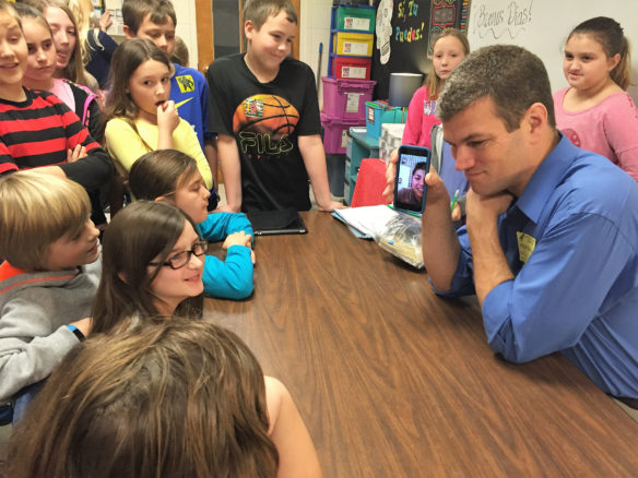 Crittenden County students talk to students in Guatemala using FaceTime. During these Study Buddy sessions, the Crittenden County students get to practice their Spanish while the Guatemalan students work on their English. Submitted photo by Denise Johnson