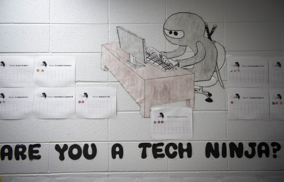 A wall decoration in the Foley Middle School computer lab. Photo by Bobby Ellis, Dec. 7, 2016