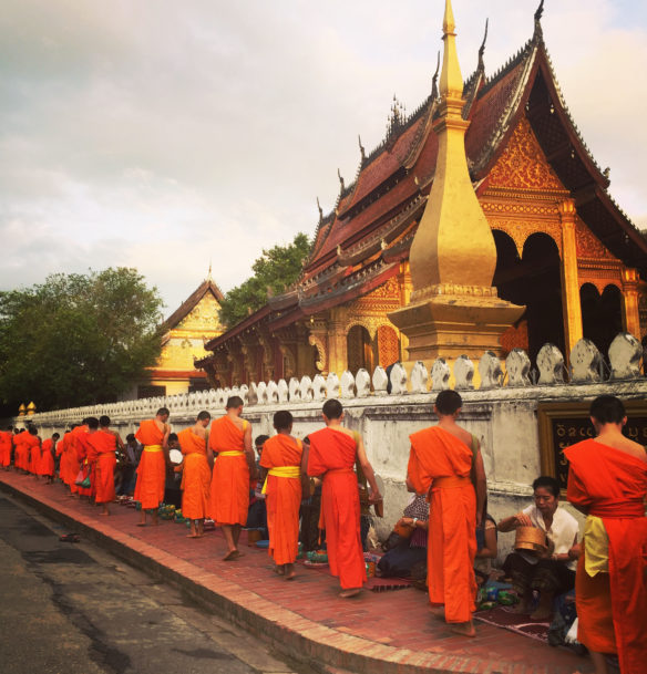 Locals and visitors alike line the street at dawn in Luang Prabang, Laos, to distribute alms to the Buddhist monks. This past summer, Lauren Hines, a Spanish and global competency teacher at Murray High School (Murray Independent), traveled on two Global Exploration for Educators Organization programs – a 14-day Bali and Lombok trip in Indonesia and a 14-day trip to Thailand, Laos and Vietnam. Submitted photo by Lauren Hines