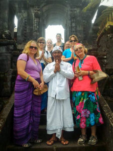 A group of teachers participating in the Global Exploration for Educators Organization explore the Pura Besakih, or Mother Temple, in Bali, Indonesia, with a local guide. Participants toured the grounds and explored the various temples before participating in a Hindu blessing ceremony. Photo submitted by Lauren Hines
