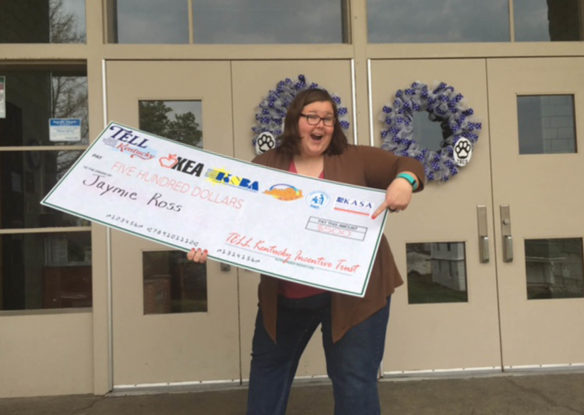 Jaymie Ross, a teacher at Jennie Rogers Elementary (Danville Independent) won $500 in the second week of the 2017 TELL Kentucky Survey drawings. The TELL Kentucky Survey is live until March 31. Photo courtesy of the Kentucky Education Association