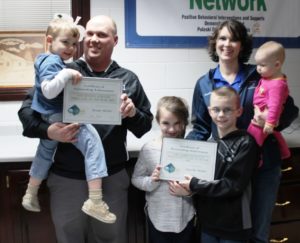 Brian Miller was recently named the 2016 12th Region Athletic Director of the Year, and his wife Janelle was named the 2016 Lake Cumberland Region Agriculture Teacher of the Year. They are shown with their children, left to right, Canyon, Kate, Cal and Karolyn. Photo submitted