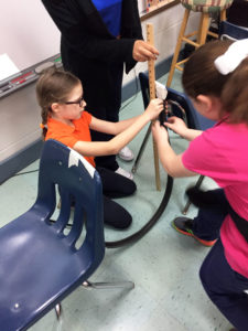 Christie Metcalf’s 3rd-grade students investigate a marble’s pattern of motion during a science lesson at Washington County Elementary. Submitted photo by Christie Metcalf