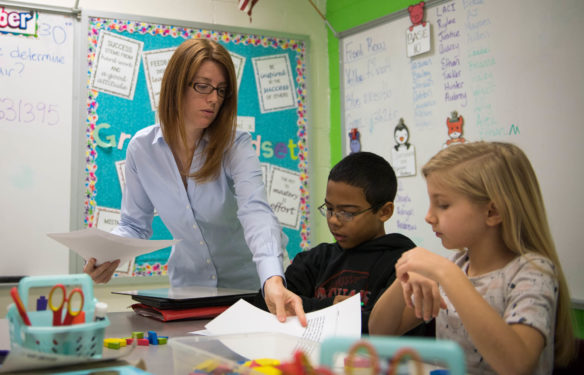 Crystin Moore, a 4th grade math teacher at Junction City Elementary (Boyle County), believes using inquiry makes her students want to use math because they are interest in finding the answers to real-world questions. Photo by Bobby Ellis, Nov. 30, 2017