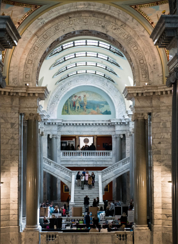 Students and teachers filled the State Capitol building during the KVEC Showcase. Photo by Bobby Ellis, March 6, 2018