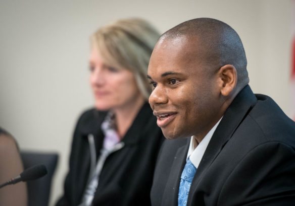 Interim Commissioner of Education Wayne Lewis speaks during the June meeting of the Kentucky Board of Education. During his report to the board, Lewis laid out his goals and priorities as interim commissioner. Photo by Bobby Ellis, June 6, 2018