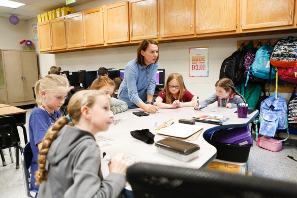 Pulaski County native Sarah Burnett, a 4th-grade mathematics teacher at Shopville Elementary School, is the new chair of the Education Professional Standards Board. While having a classroom teacher chair EPSB is relatively uncommon, Burnett said her daily experiences give her a good idea of what teacher preparation programs need to look like and what kind of support new teachers need. Photo by Mike Marsee, Sept. 27, 2018