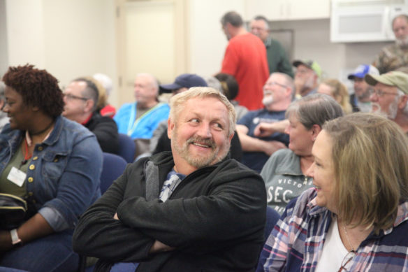 Bus drivers and monitors in the Warren County schools react during a training on trauma-informed practices. The Kentucky Department of Education’s Safe Schools Annual Statistical Report has shown for the past several years that buses are one of the top locations for behavior incidents Photo by Megan Gross, Feb. 22, 2019